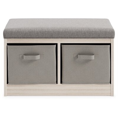 Destinee Solid Wood Shelves Storage Bench - Image 0
