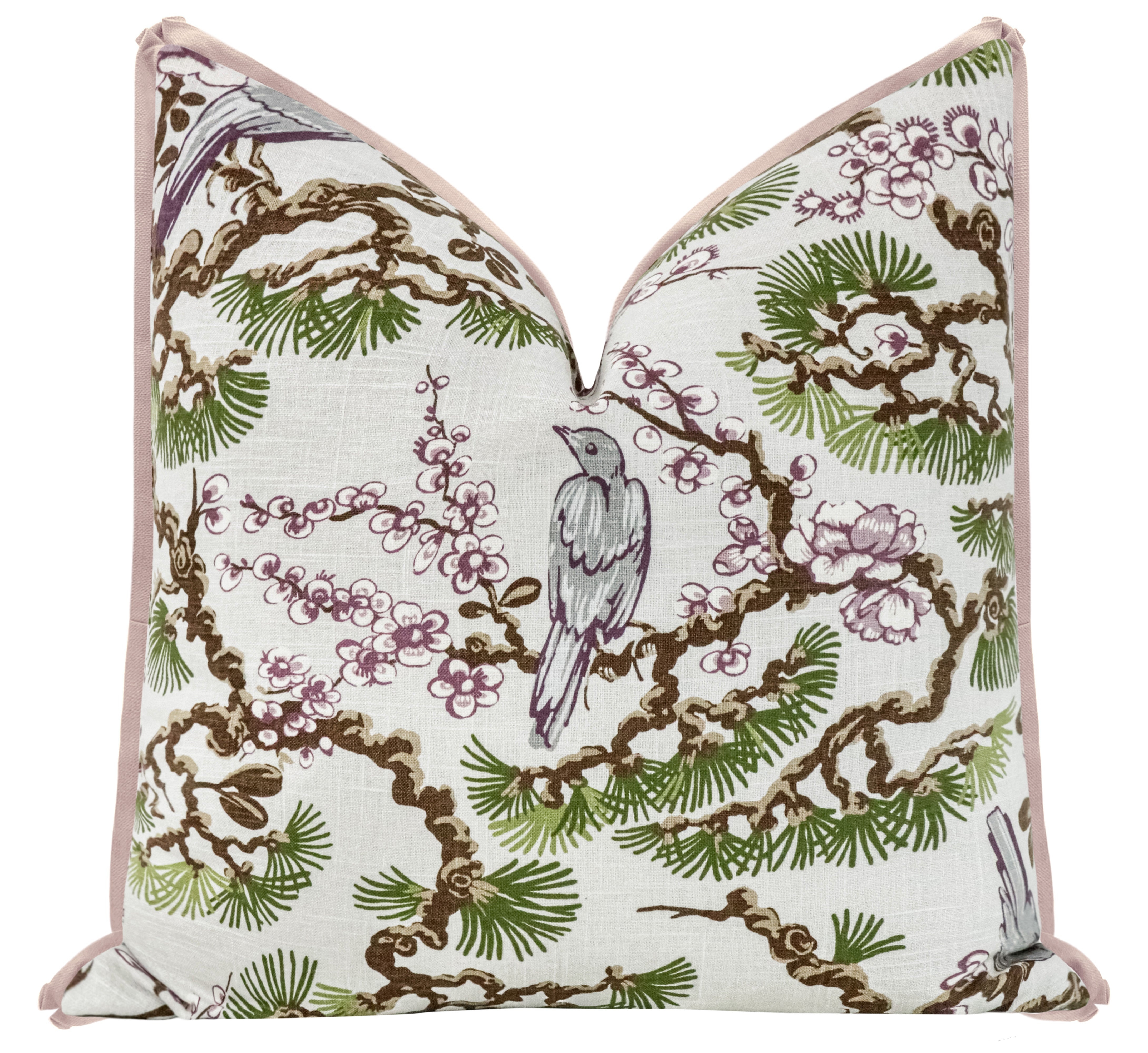 TRELLIS LINEN PRINT // FERN | LDC - SAMPLE 4" X 4" / BUTTERFLY FLANGE / Olive - Image 1