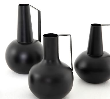 Black Iron Vases, Set of 4 - Image 2