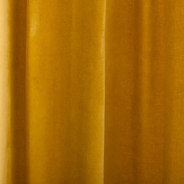 Cotton Velvet Curtain Dark Horseradish 48"x84" - Image 1