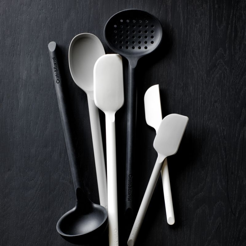Crate & Barrel Black Silicone Slotted Turner Spatula - Image 2