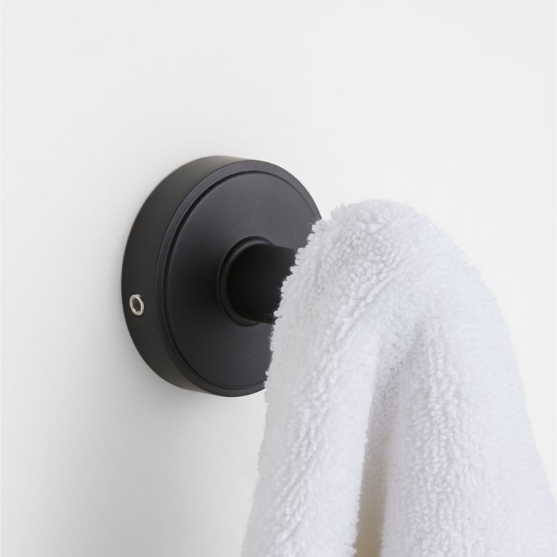 Modern Flat-End Matte Black Bathroom Towel Hook - Image 1