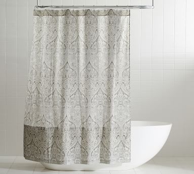 Mackenna Printed Shower Curtain, 72", Taupe - Image 3