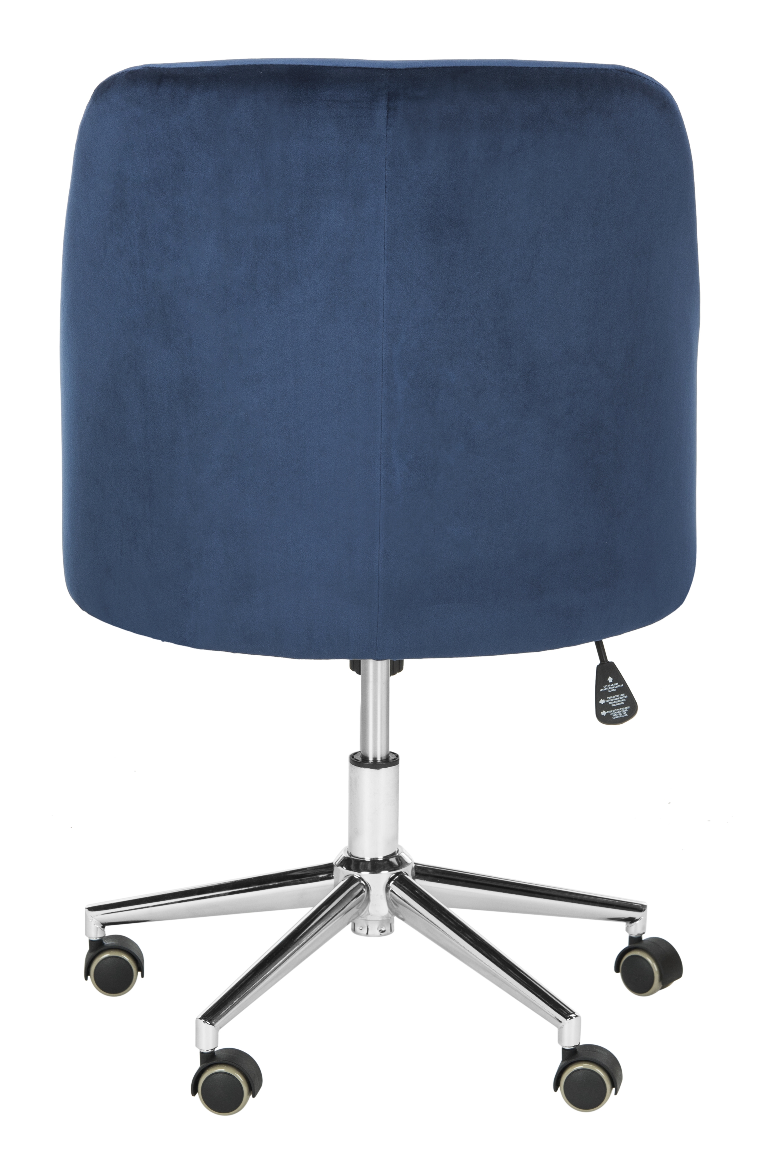 Adrienne Velvet Chrome Leg Swivel Office Chair - Navy/Chrome - Safavieh - Image 3