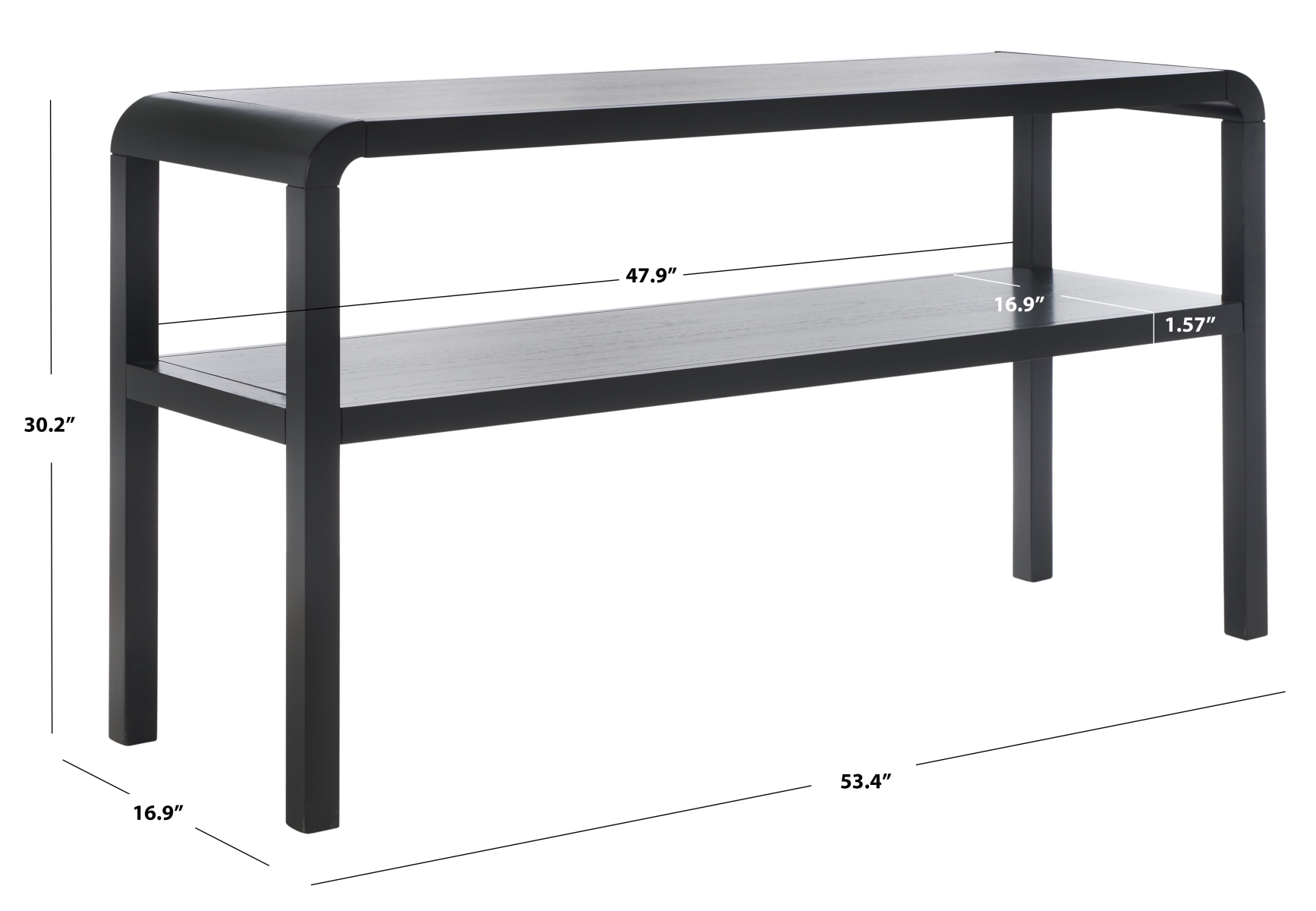 Omara 2 Tier Console Table - Black - Safavieh - Image 4