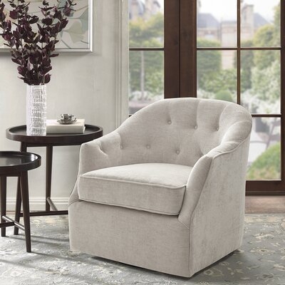 Loretta Button Tufted Velvet Swivel Armchair - Image 0