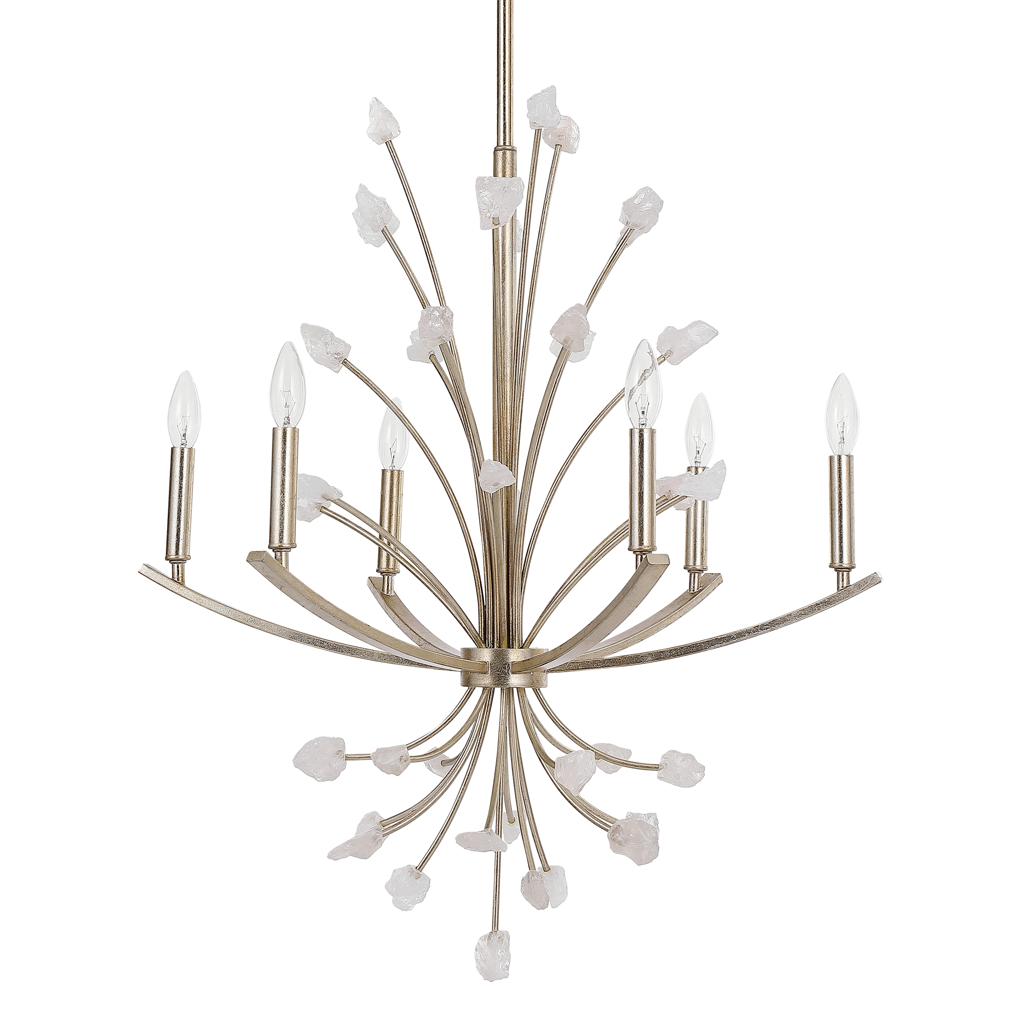 Juliette 6 Light Silver Chandelier - Image 1