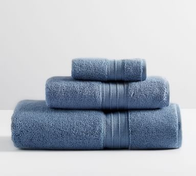 Hydrocotton Organic Bath/Hand/Washcloth, Porcelain Blue, Set of 3 - Image 4