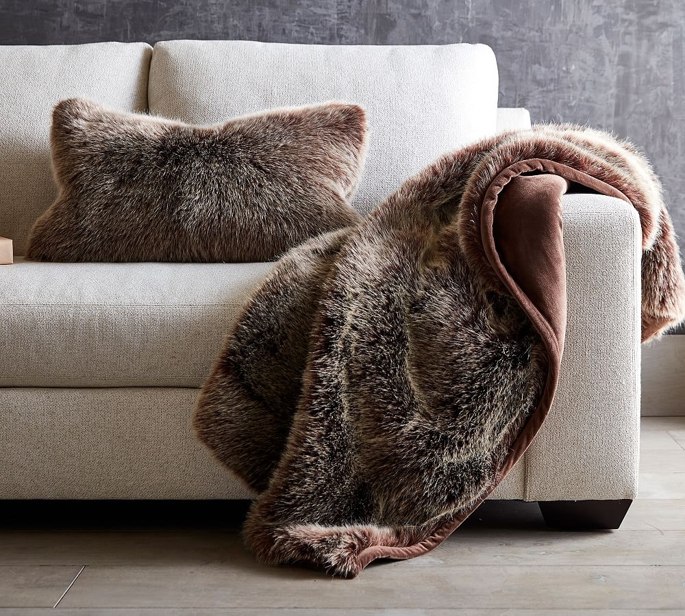 Faux Fur Luxe Mink Throw, 50 x 60", Luxe Mink - Image 0