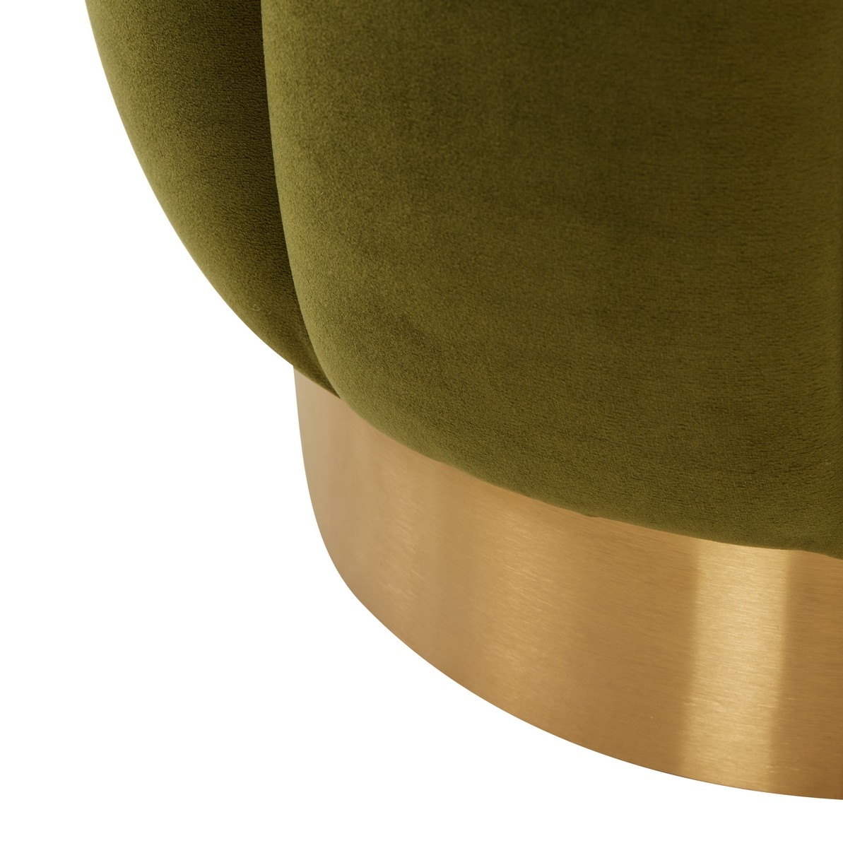 Maxine Channel Tufted Ottoman - Olive Green - Image 2