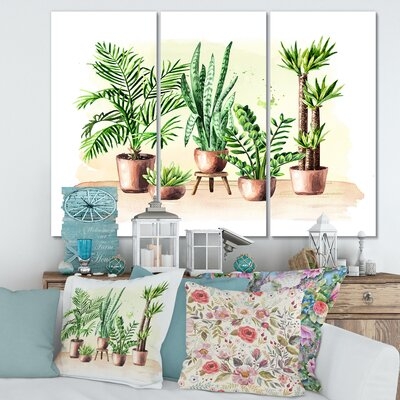 Indoor Green Home House Plants I - 3 Piece Print - Image 0