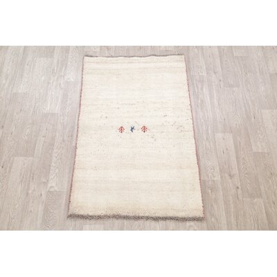 One-of-a-Kind Servantes Hand-Knotted New Age Beige 3'1'' x 4'1 Wool Area Rug - Image 0