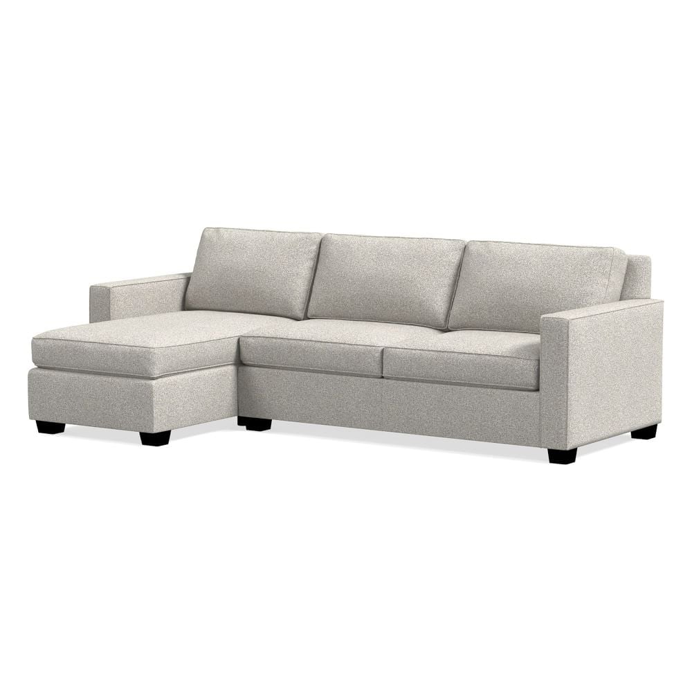 Henry 113" Left Multi Seat 2-Piece Queen Sleeper Sectional w/ Storage, Chenille Tweed, Storm Gray, Concealed Supports - Image 0