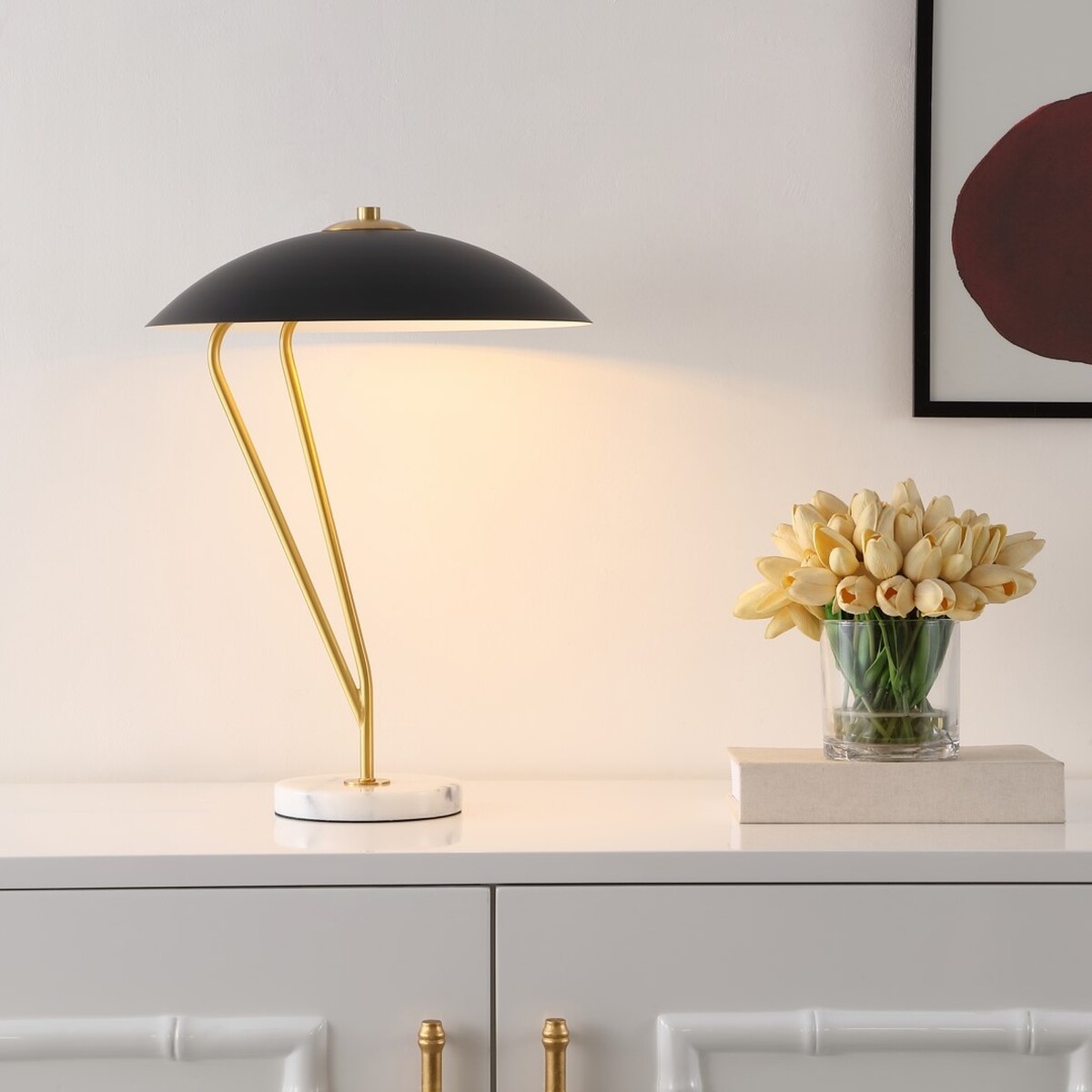 Suarez 20.25 Inch Table Lamp - Black/Brass - Image 2