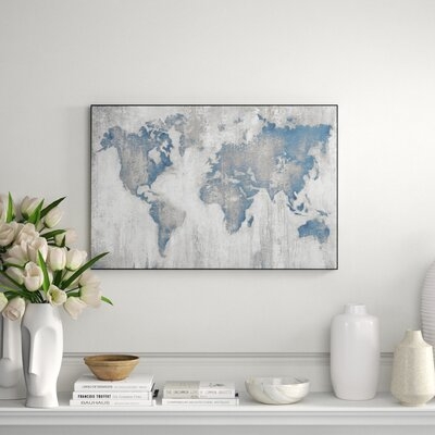 Map of the World by Liz Jardine - Picture Frame Painting Print on Paper - Image 0