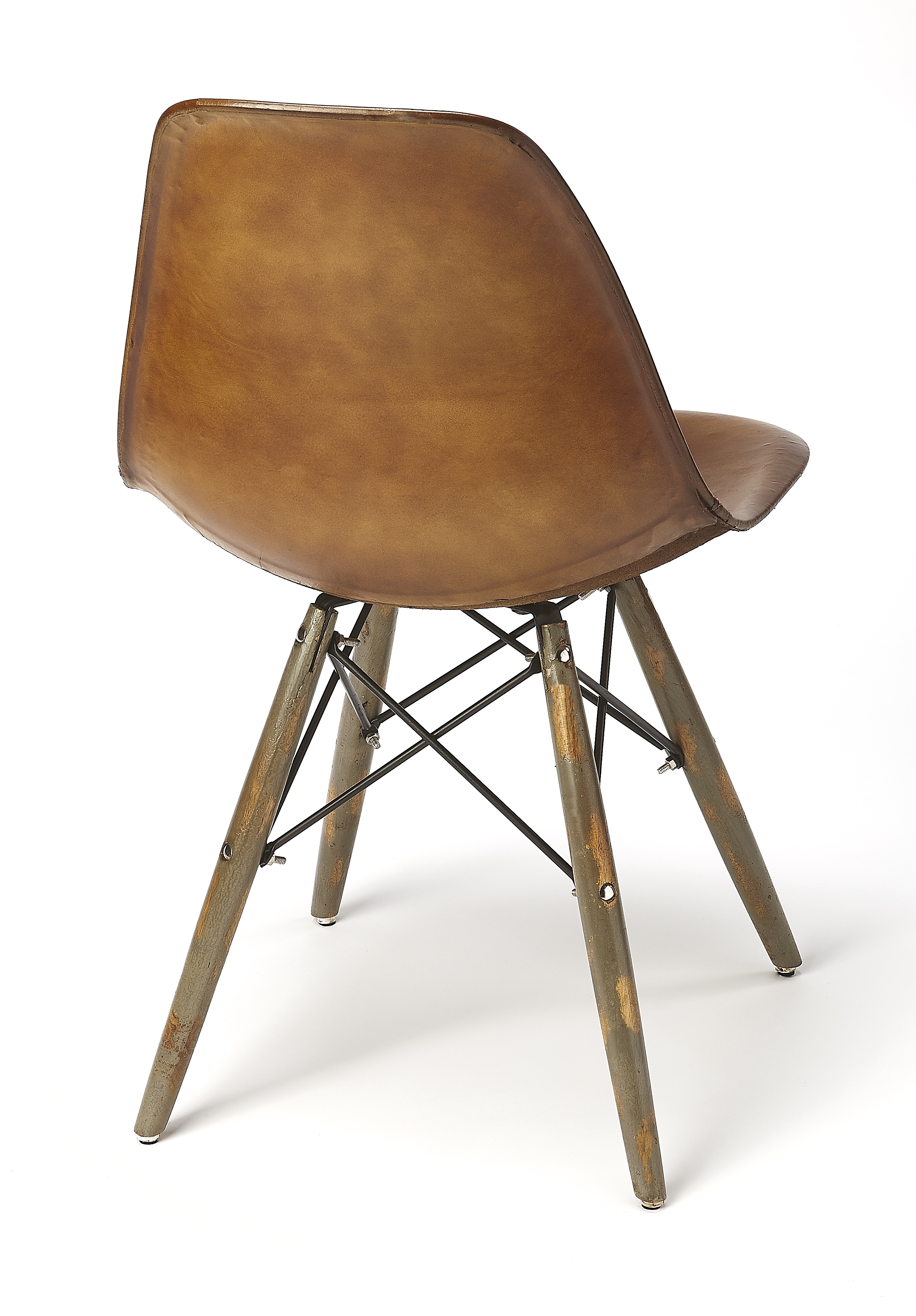 Orson Brown Leather Side Chair - Image 2