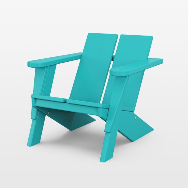 Paso Aruba Blue Outdoor Kids Adirondack Chair by POLYWOOD ® - Image 0