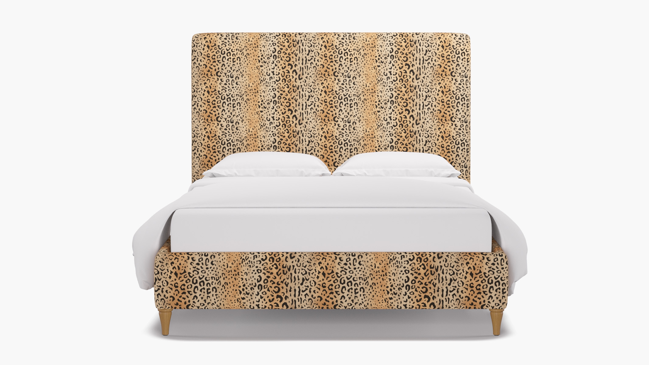 Classic Bed, Leopard, Natural Decorative Tapered Leg, Queen - Image 0