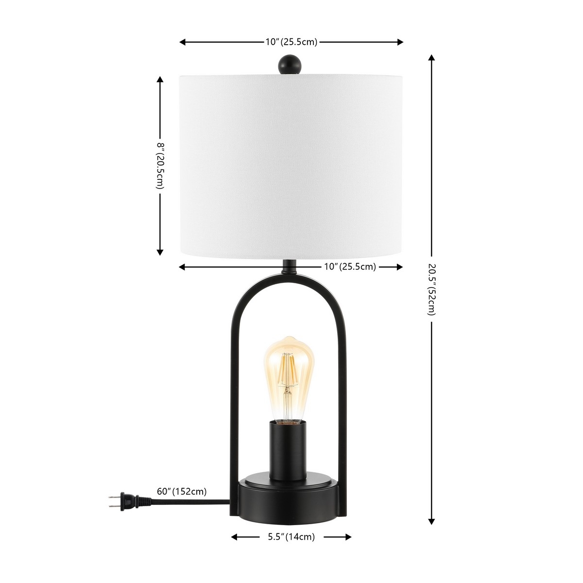 Faust 20.5 Inch Table Lamp - Black - Safavieh - Image 4