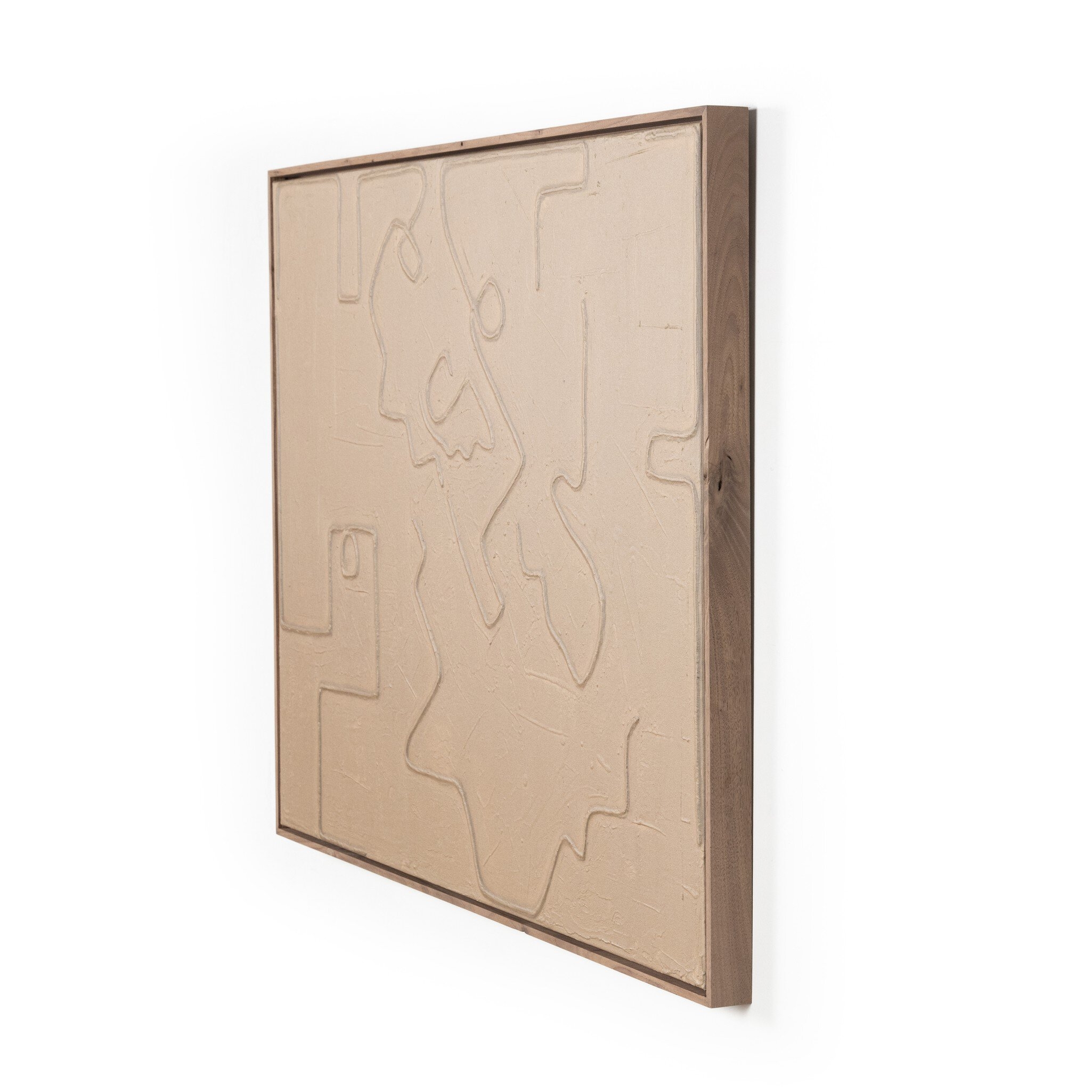 Squiggle I by Blackbird Art Co - Rustic Walnut Floater - Image 1