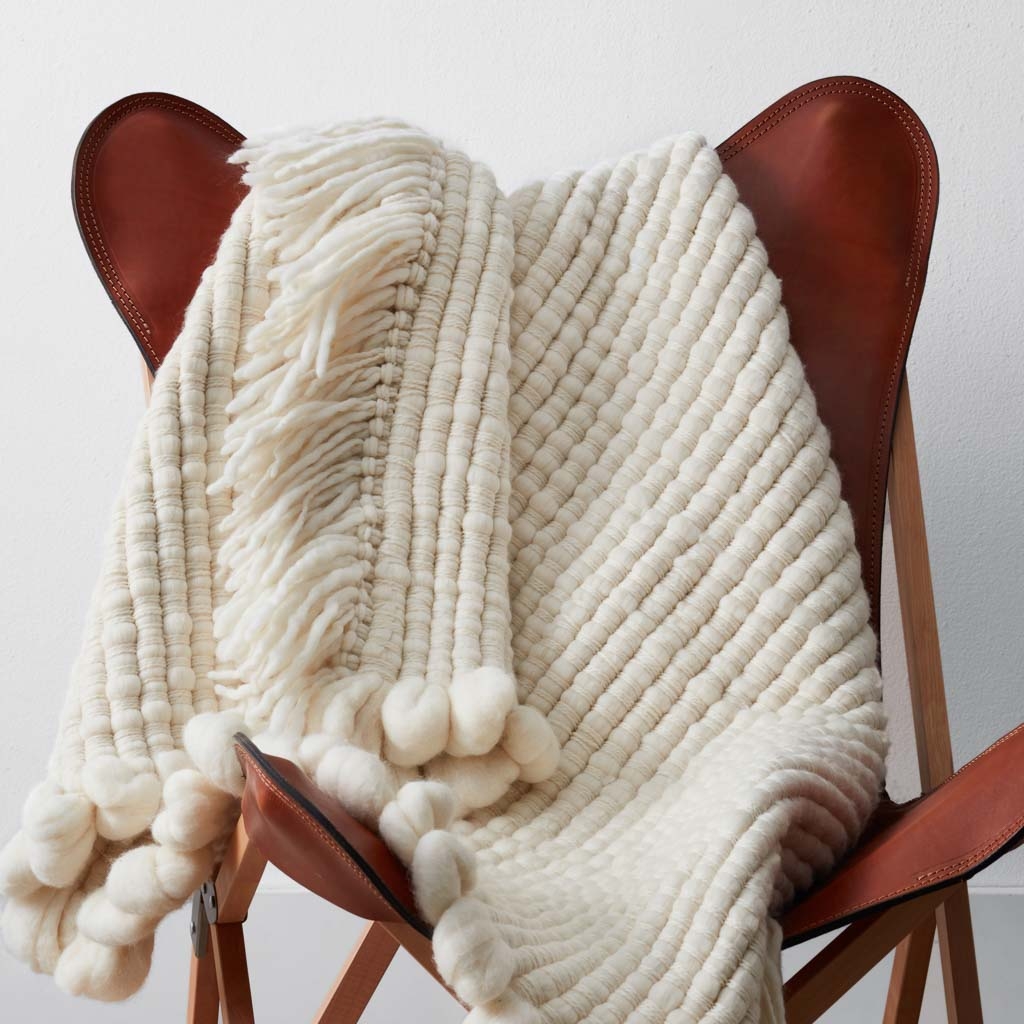 The Citizenry Celeste Chunky Wool Throw | Ivory - Image 2