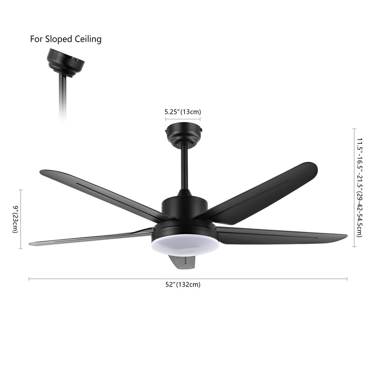 Melesa Led Lt 52" Ceiling Fan - Black - Safavieh - Image 3
