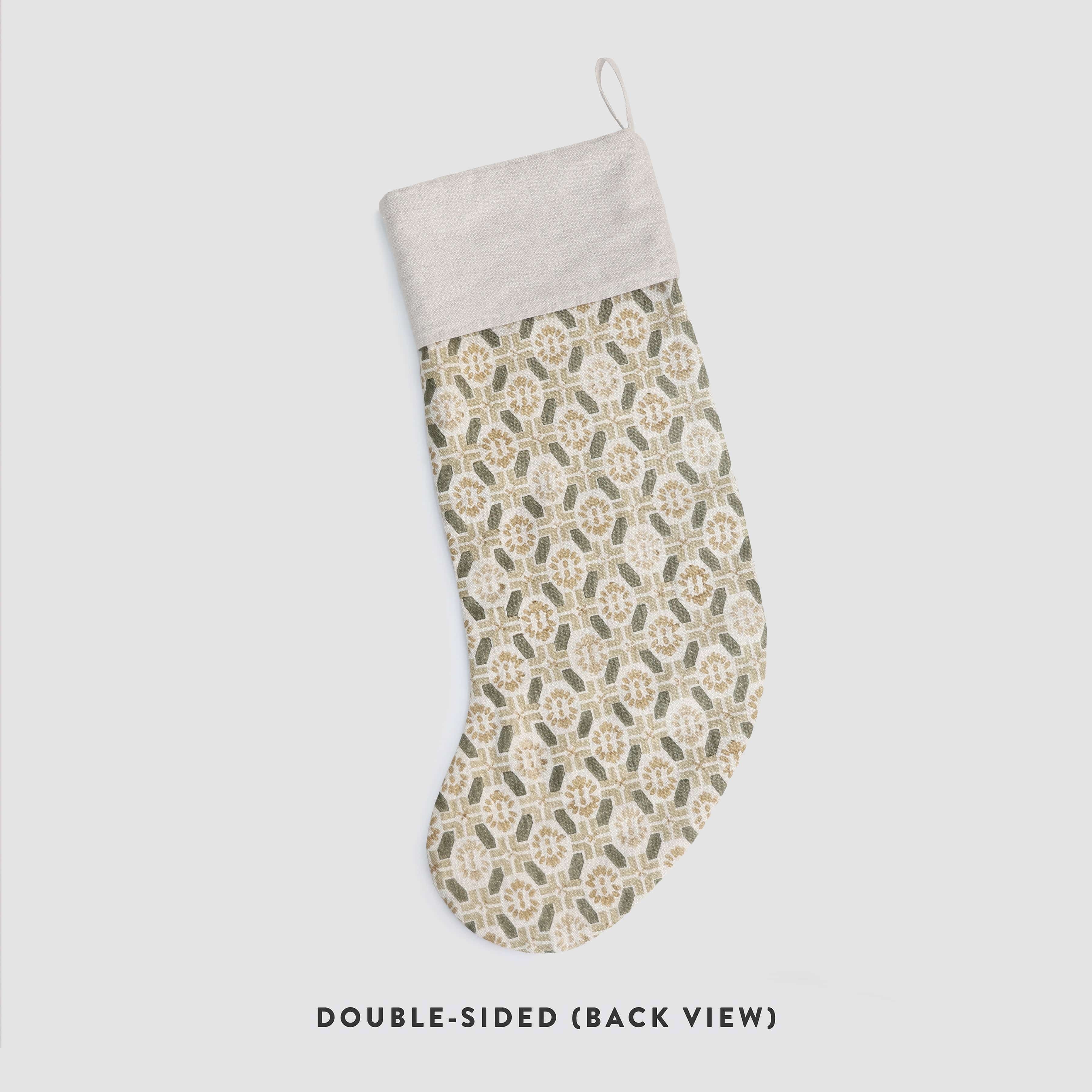 The Citizenry Ayana Block Print Stocking | Sage - Image 4