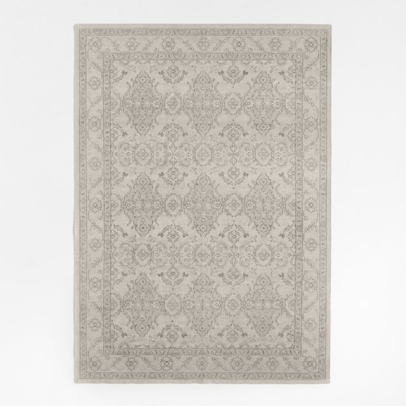 Amalfi Wool Traditional Hand-Knotted Beige Area Rug 8'x10' - Image 2