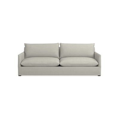 Huntington Slipcovered 94" Sofa, Standard Cushion, Performance Slub Weave, Light Gray - Image 0