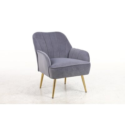25.2'' W Tufted Polyester Recessed Arm Accent Chair - Image 0
