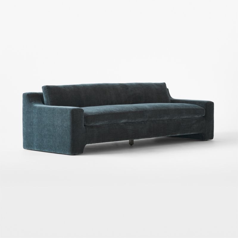 Durant 100.75" Midnight Blue Velvet Sofa - Image 2
