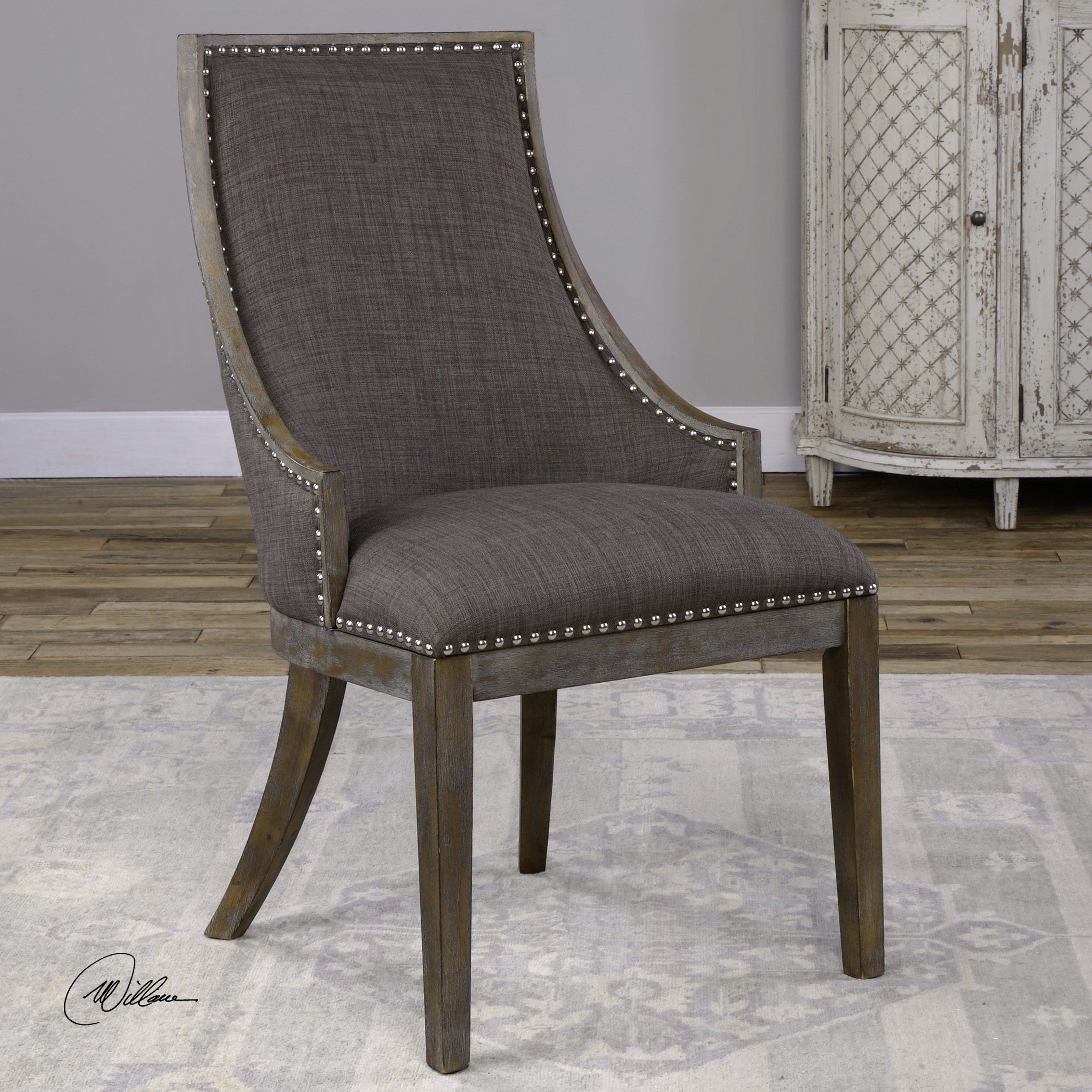 Aidrian Charcoal Gray Accent Chair - Image 1