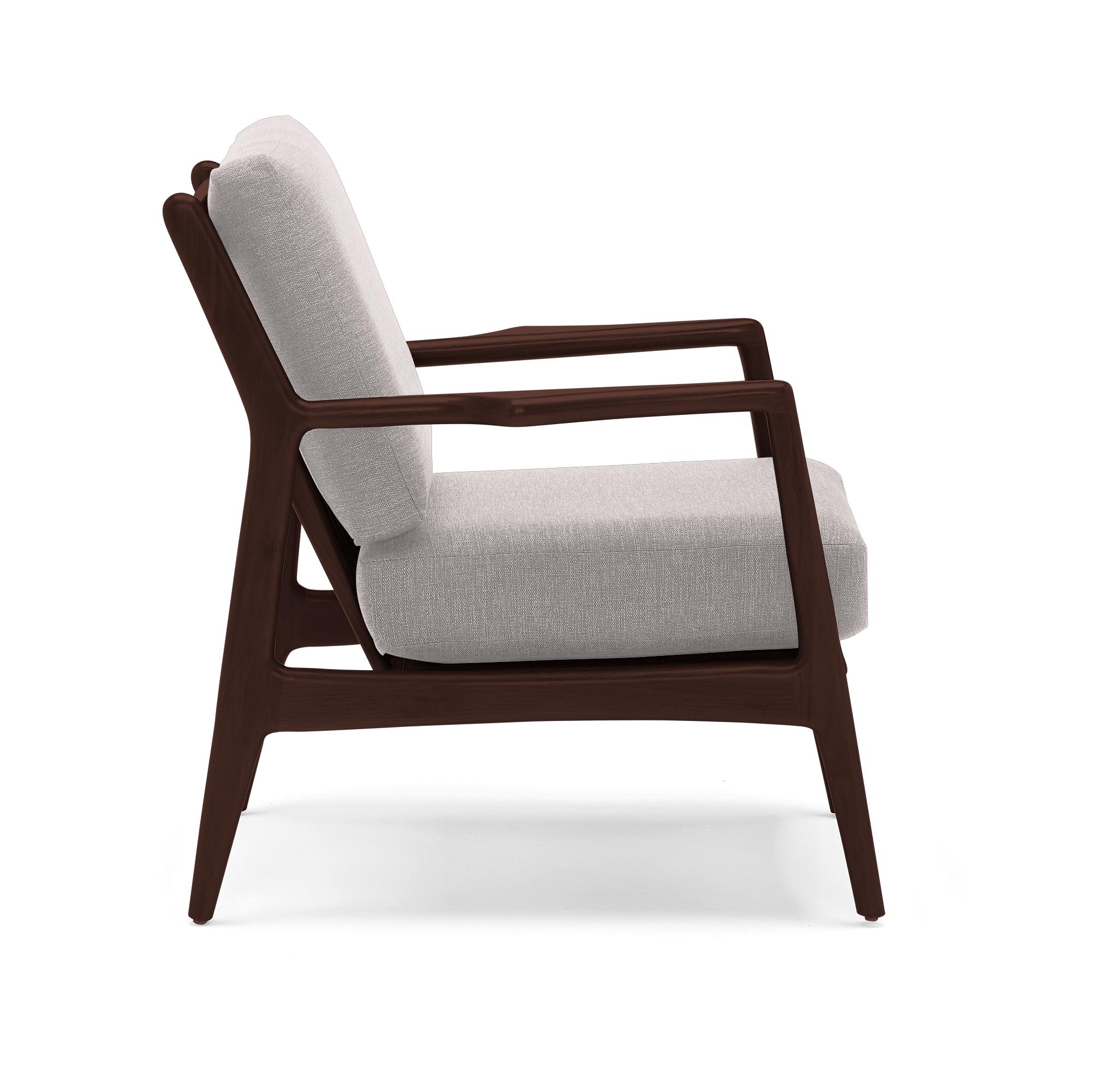 Collins Mid Century Modern Chair - Sunbrella Premier Wisteria - Walnut - Image 2