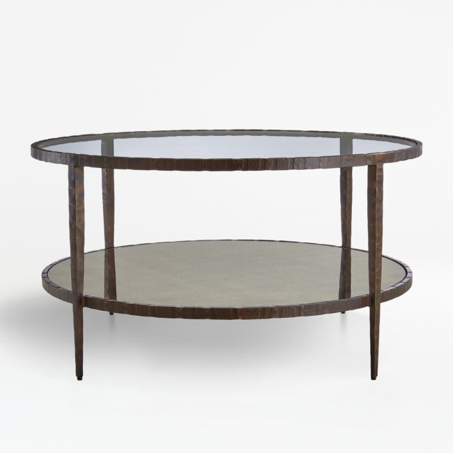 Clairemont Round Art Deco Coffee Table with Shelf - Image 0