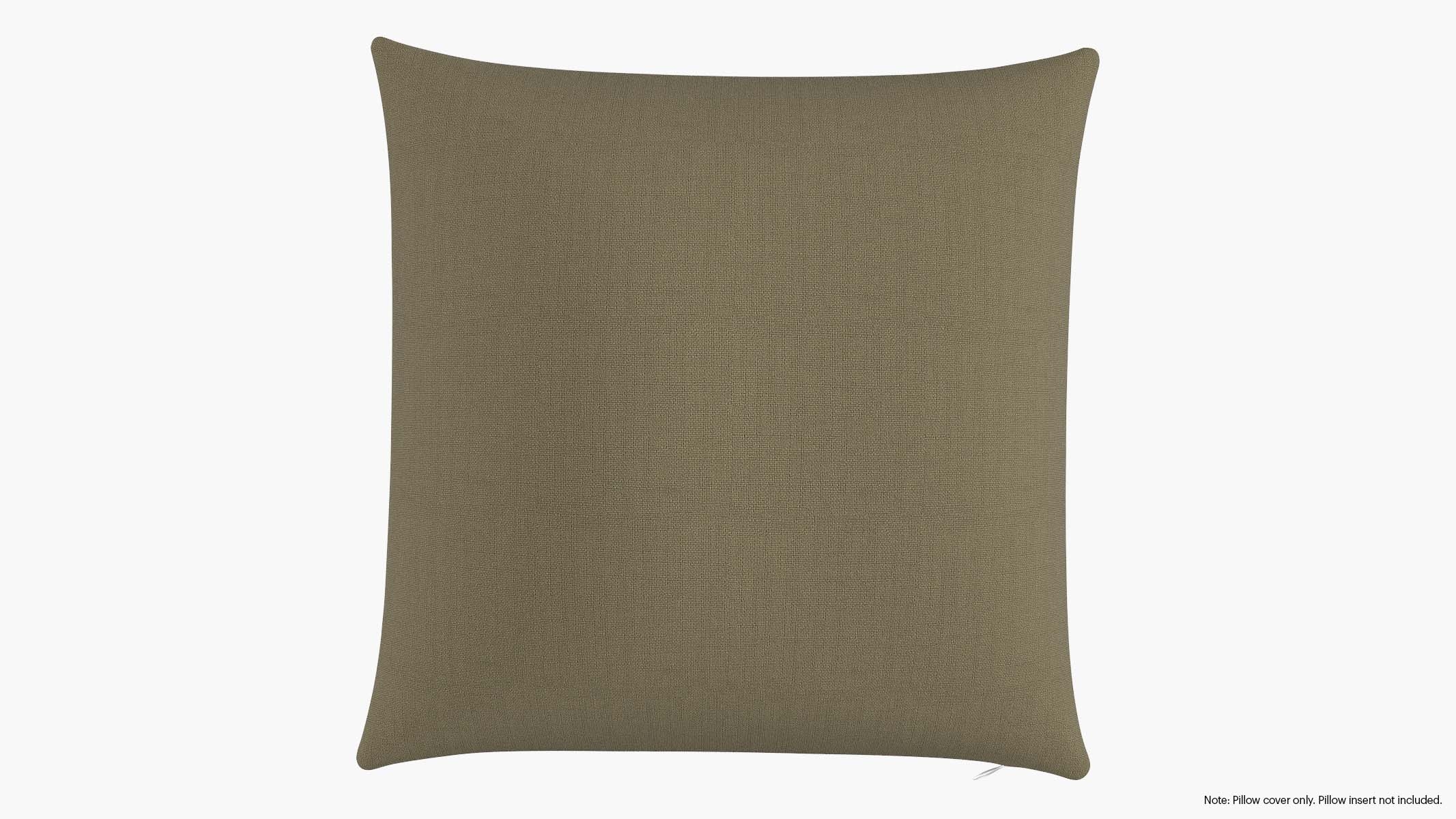 Throw Pillow Cover 22", Olive Everyday Linen, 22" x 22" - Image 0