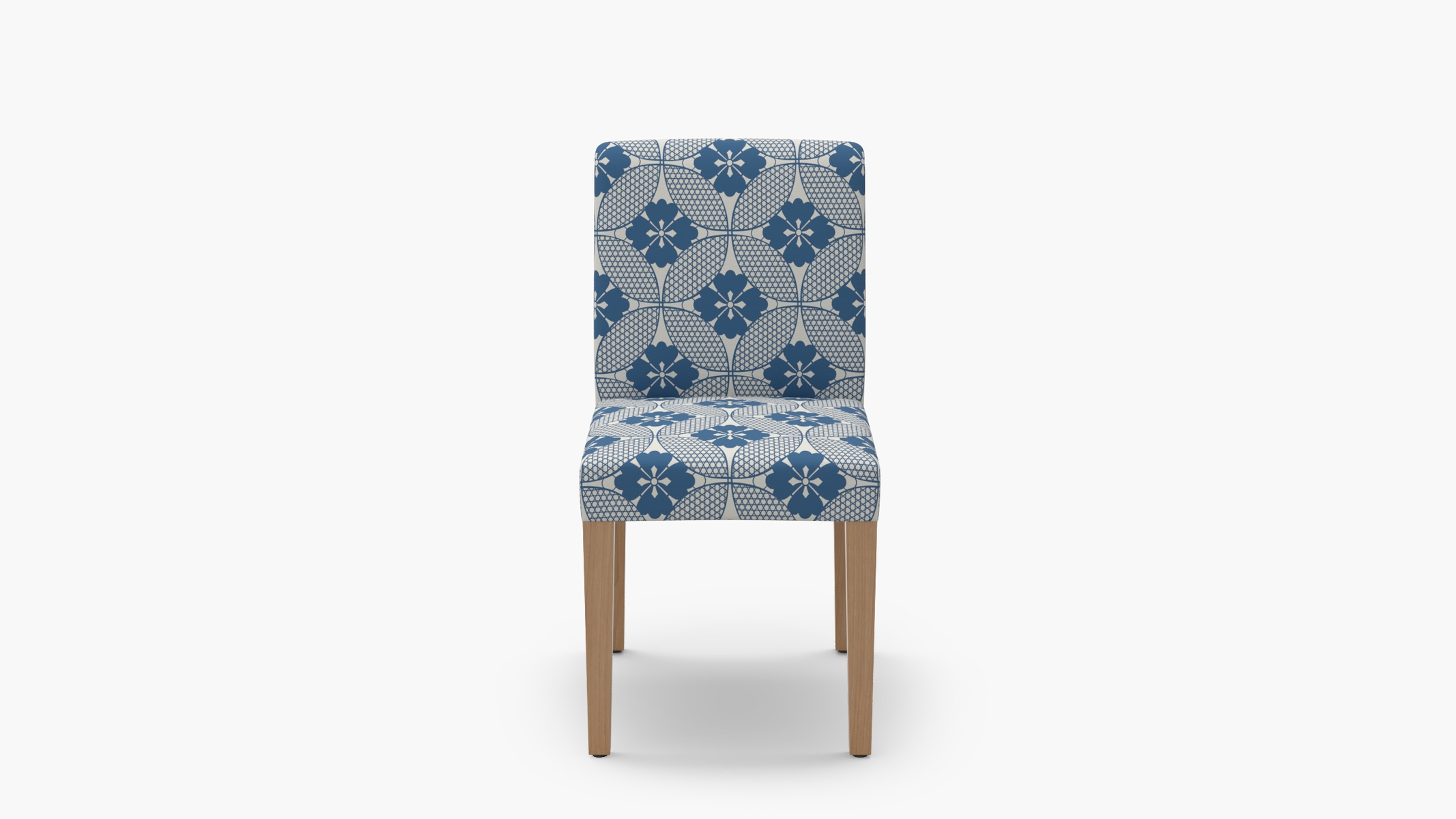 Signature Dining Chair, Bright Navy Solaire, Natural Square Tapered Leg - Image 0