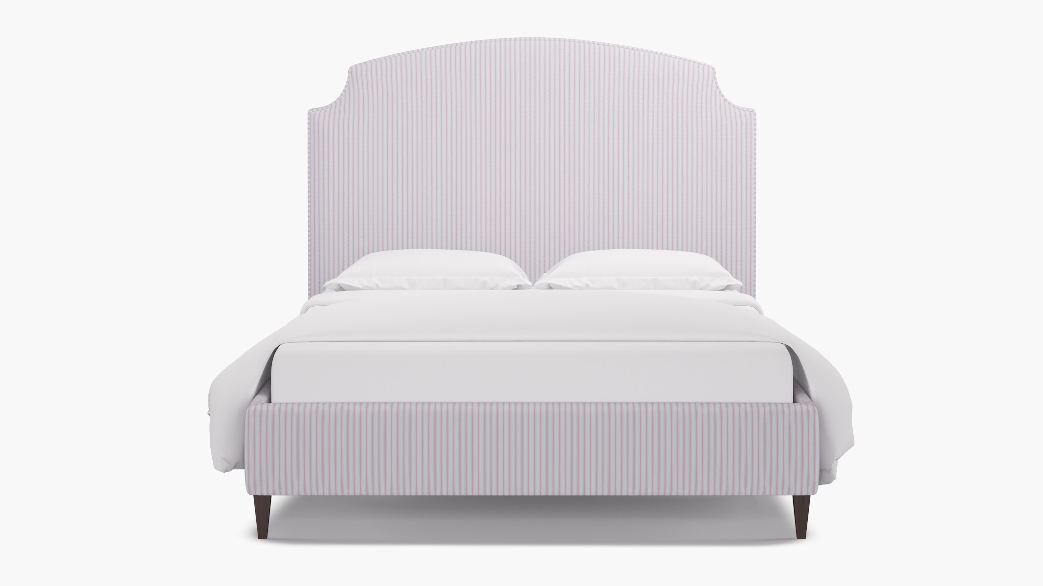 Cove Bed, Pink Classic Ticking Stripe, Espresso Square Tapered Leg, Twin - Image 0