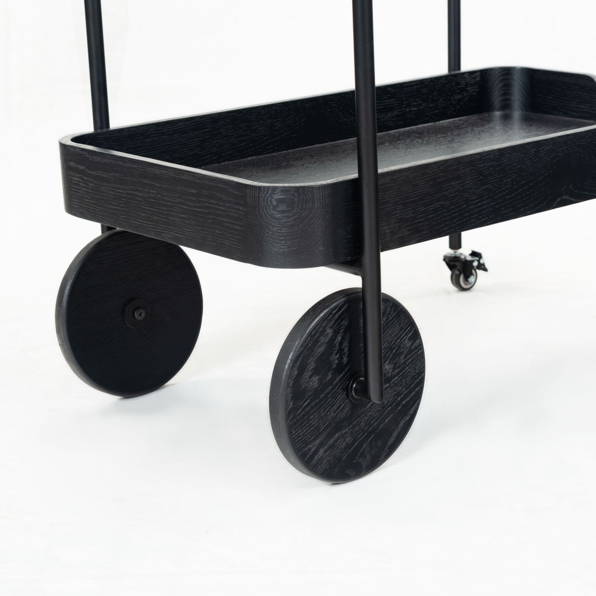 Malek Wood 2 Shelf Bar Cart - Black - Image 5