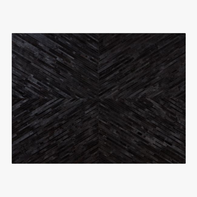 Naho Patchwork Black Hide Area Rug 9'x12' - Image 0