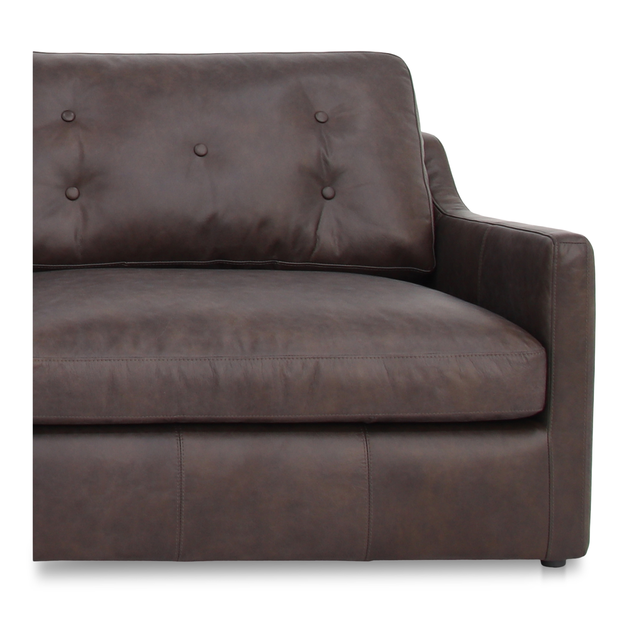 Thurlow 3 Piece Right Modular Sectional Espresso Brown Leather - Image 4