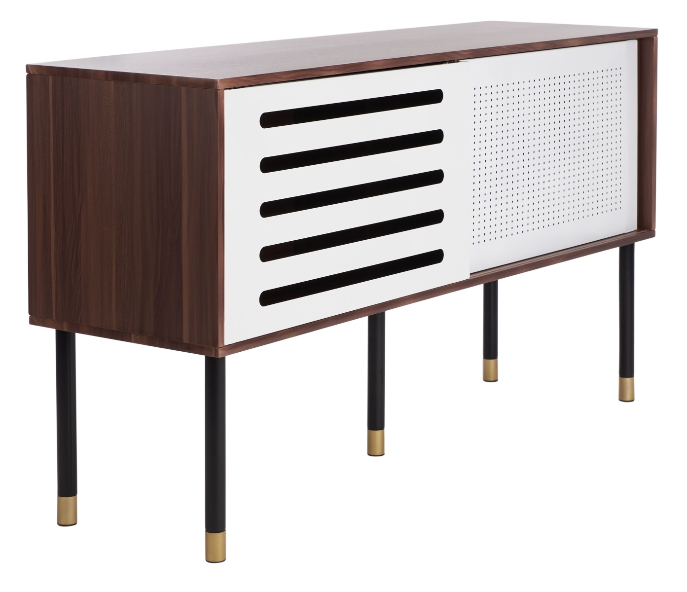Shiloh Media Stand - White / Walnut - Safavieh - Image 5