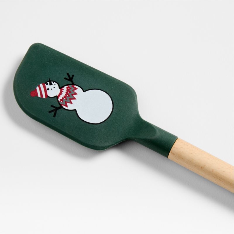 Joan Anderson Arctic Friends Green Silicone and Wood Spatula - Image 1