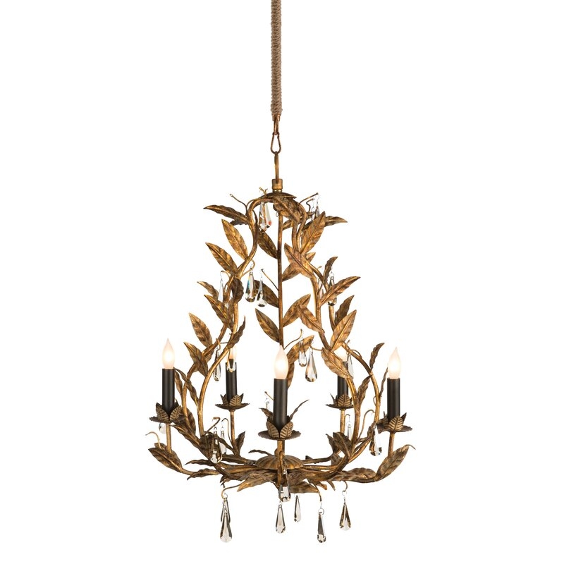 Aidan Gray Garden 5 - Light Candle Style Empire Chandelier with Crystal Accents - Image 0