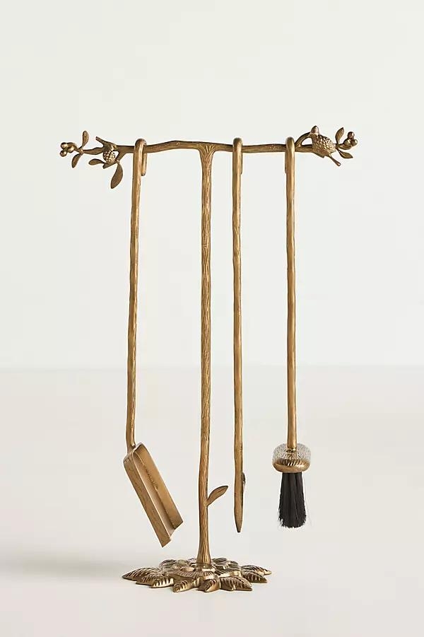 Birdie Brass Fireplace Tool Set - Image 0