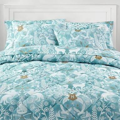 HARRY POTTER(TM) Magical Damask Comforter, Full/Queen, Mystic Mint - Image 0
