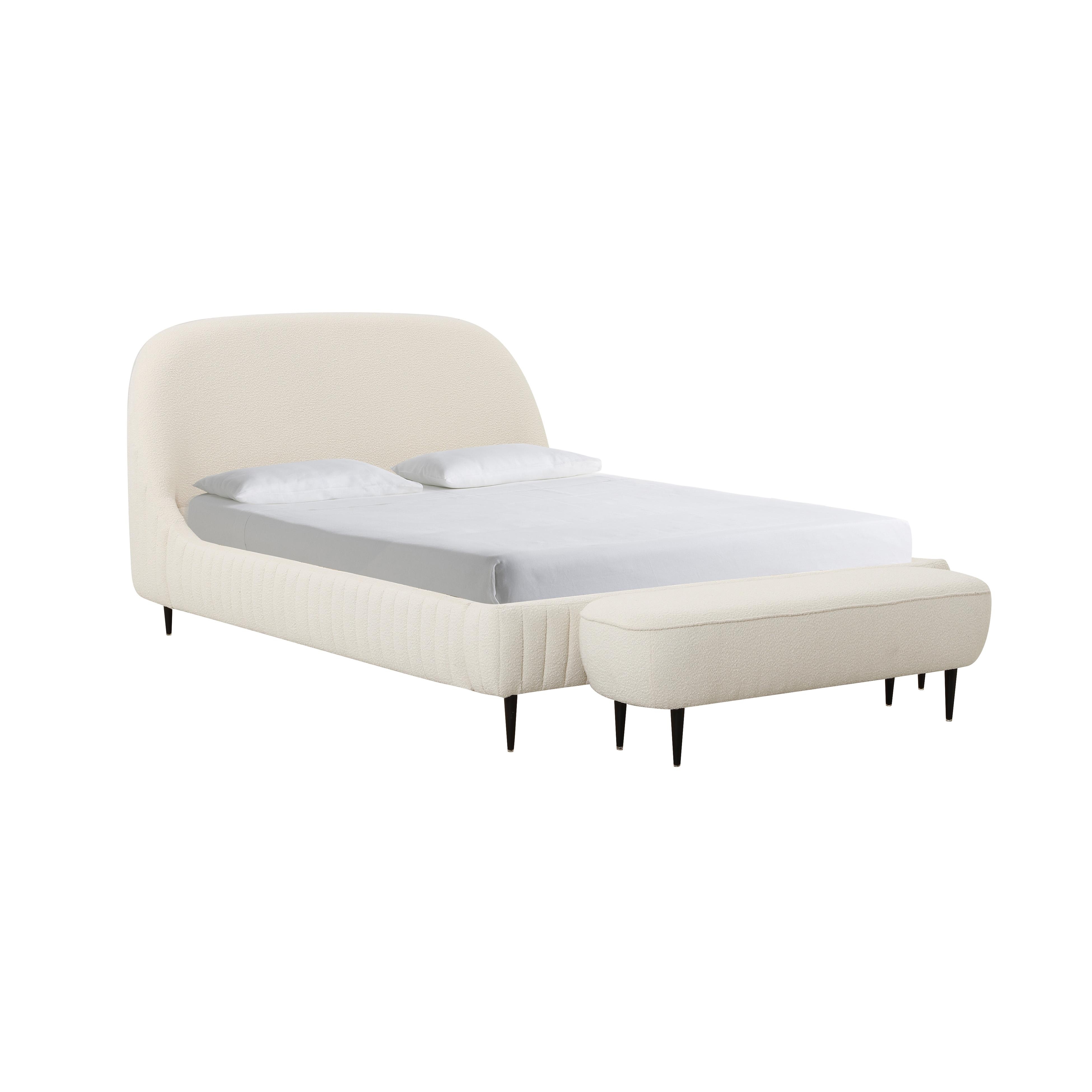 Denise Cream Boucle Bed in King - Image 2