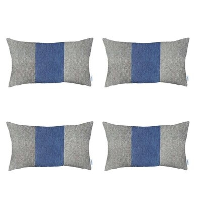 Boho-Chic Lumbar Decorative Houndstooth Jacquard Pillow Covers Set Of 4 Pcs - Image 0