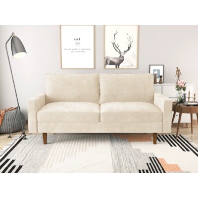 Lipsey 69.68" Wide Velvet Square Arm Loveseat - Image 0