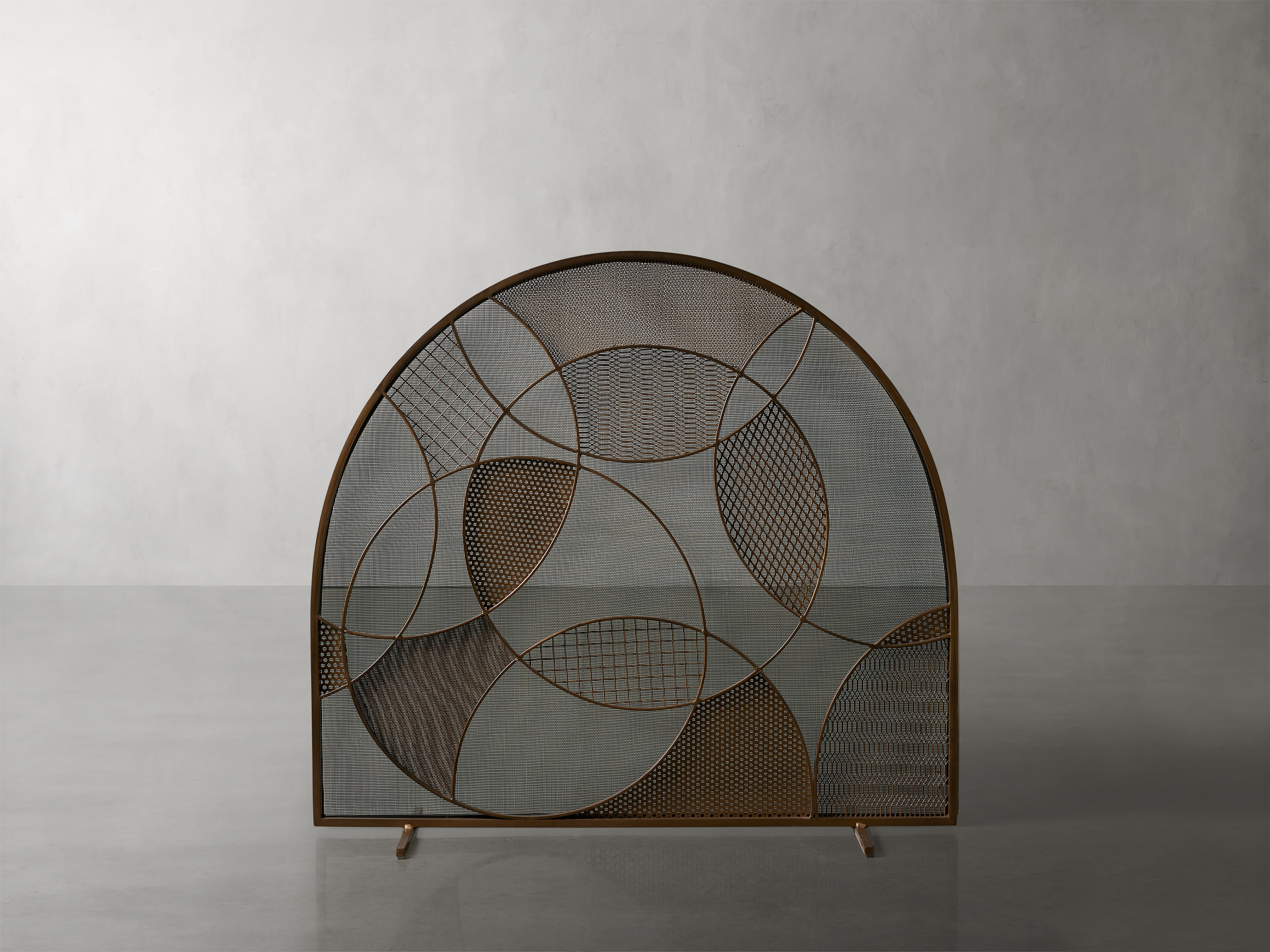 Lunar Fireplace Screen in Metal Brown - Image 0