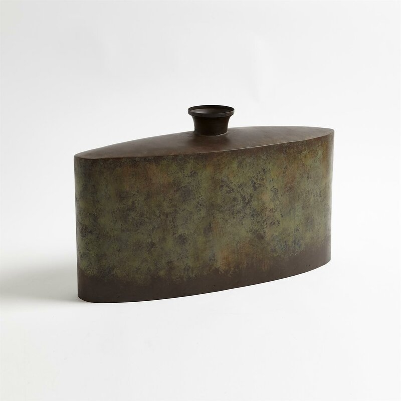 Global Views Iron Canteen-Antique Bronze-Wide - Image 0